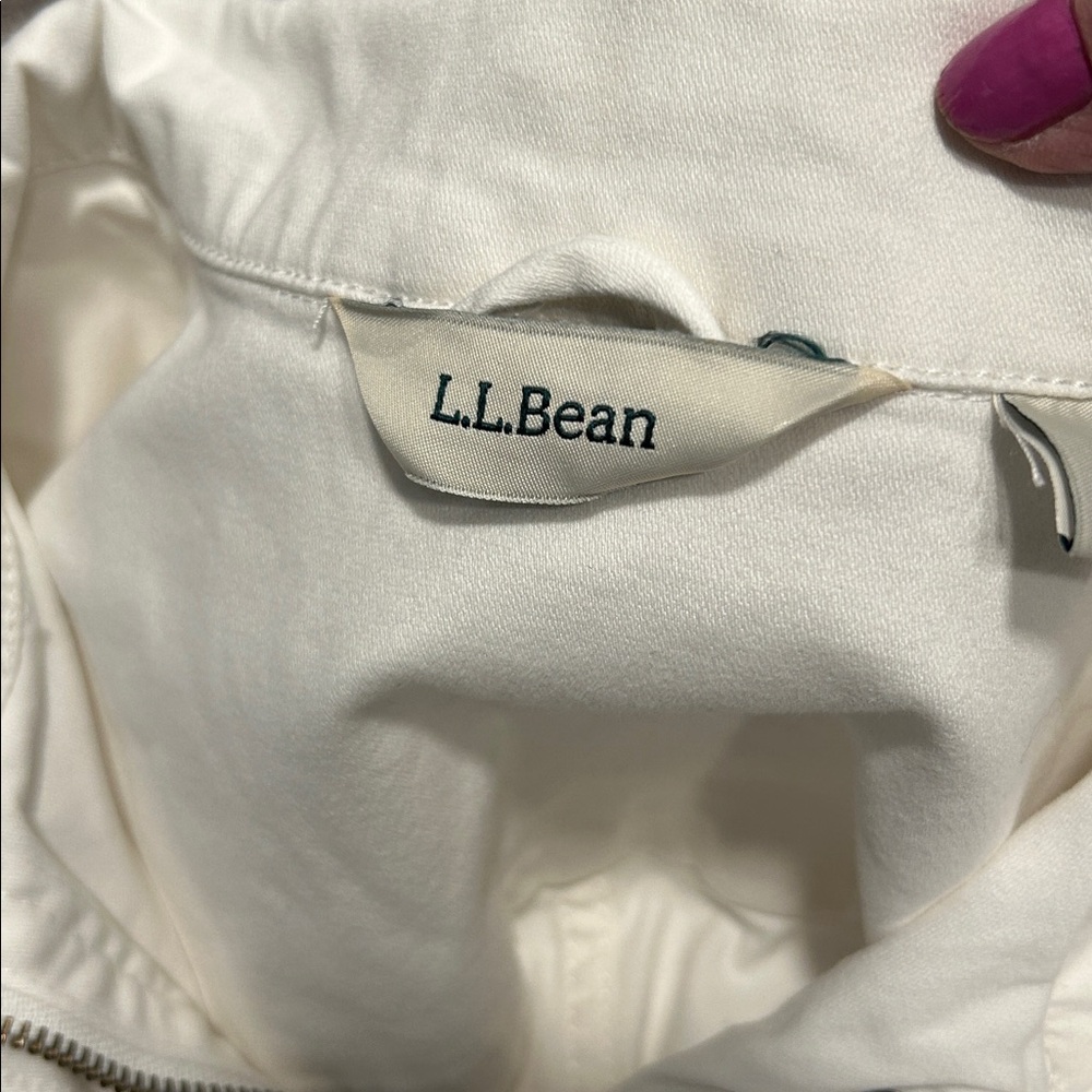 L.L. Bean White Bomber Jacket L - Picture 4 of 6